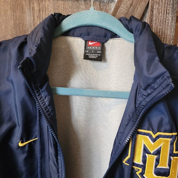 Nike Jacket Windbreaker Marquette Golden Eagles Blue Full Zip Hooded Size Small - Picture 16 of 16